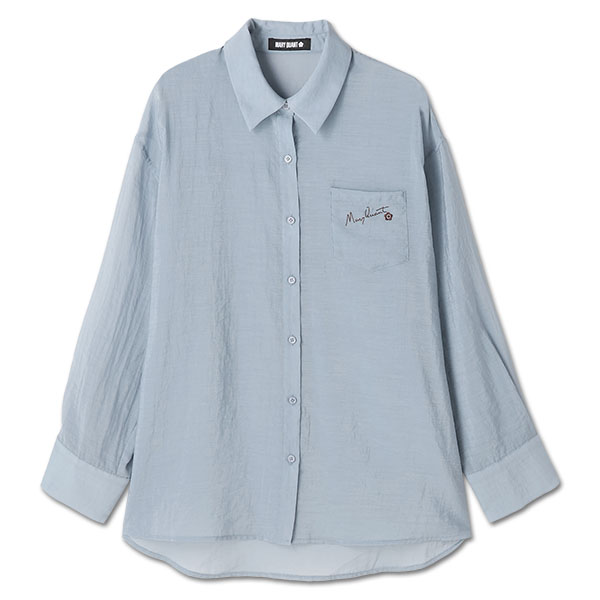 シアーUVシャツ ブラウス（ブルー）