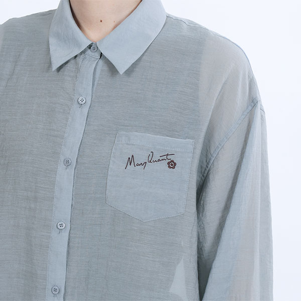 シアーUVシャツ ブラウス（ブルー）