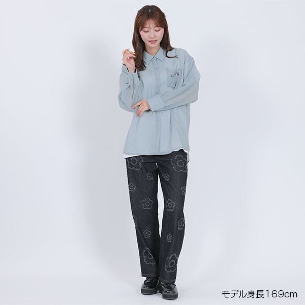 シアーUVシャツ ブラウス（ブルー）