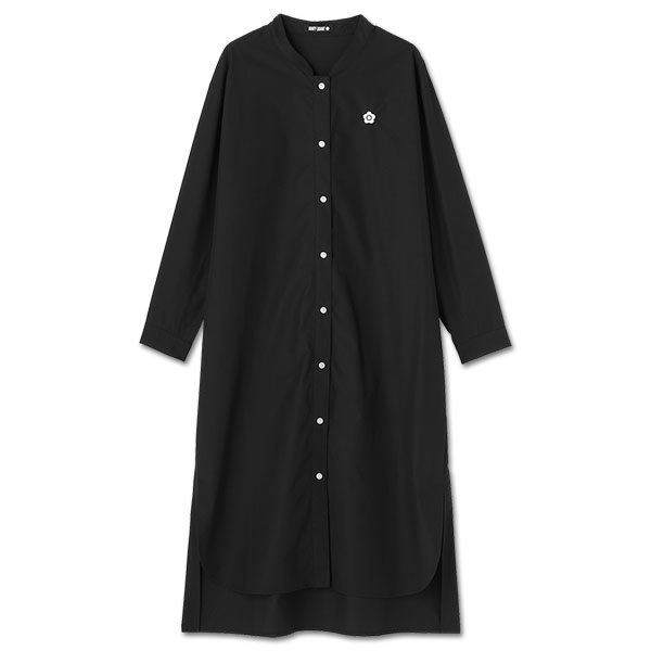 ロングシャツ ワンピース（ブラック）