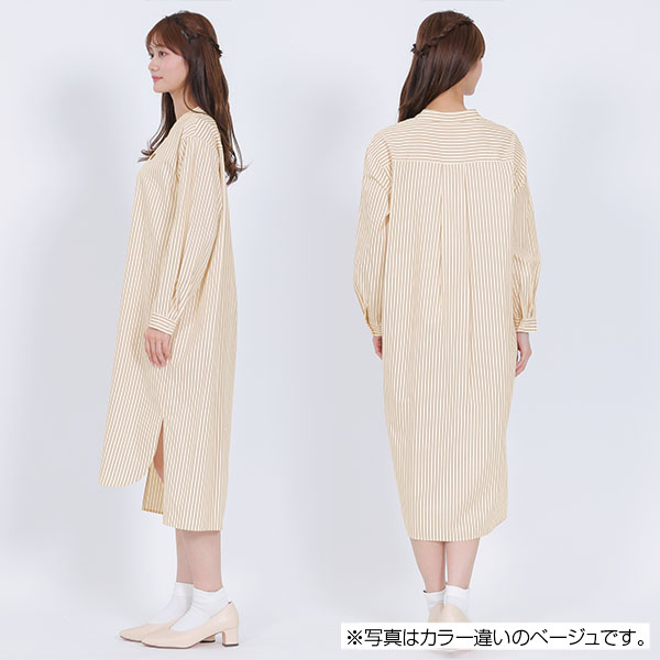 ロングシャツ ワンピース（ブラック）