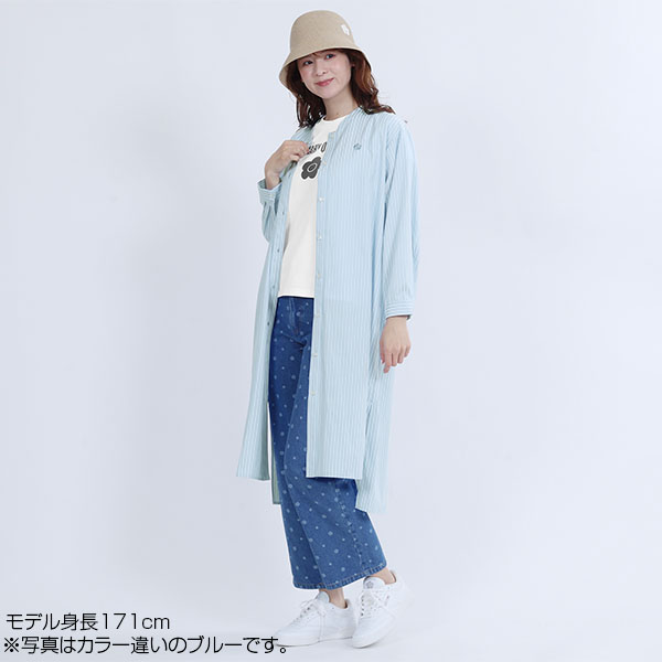 ロングシャツ ワンピース（ブラック）