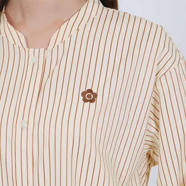 ロングシャツ ワンピース（ベージュ）