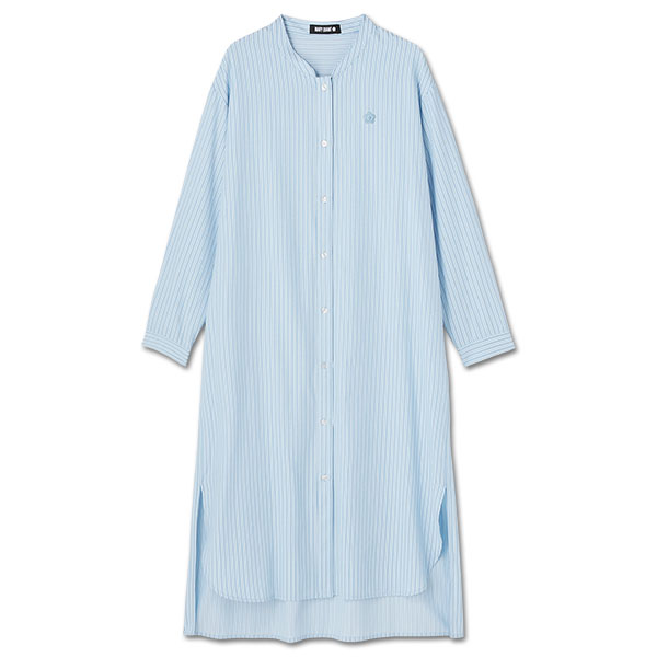 ロングシャツ ワンピース（ブルー）