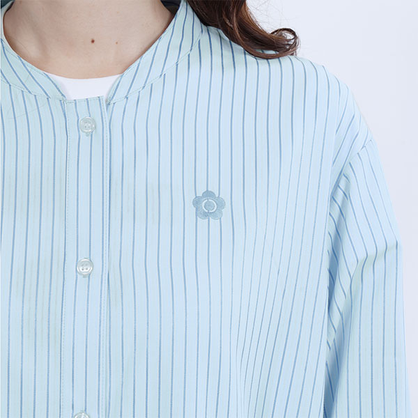 ロングシャツ ワンピース（ブルー）