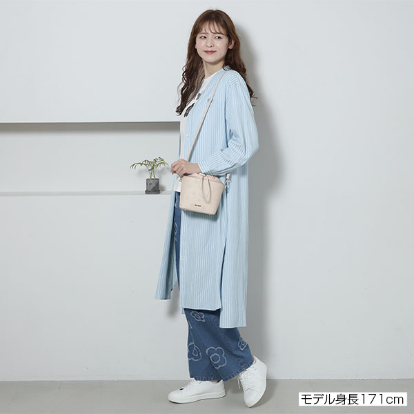 ロングシャツ ワンピース（ブルー）