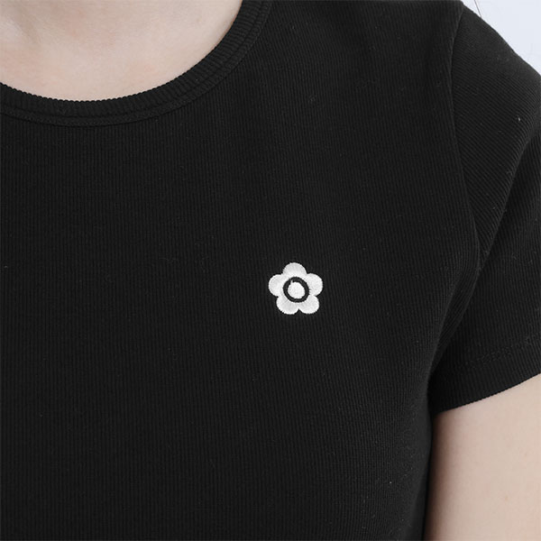 リブコンパクト Tシャツ（ブラック）