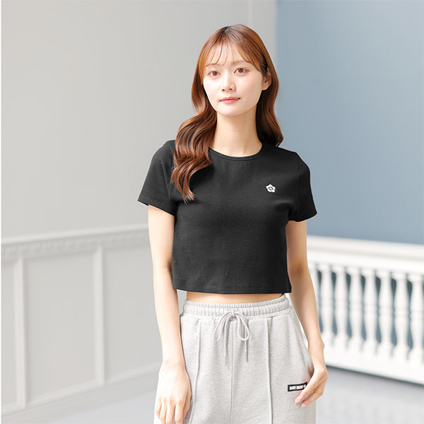 リブコンパクト Tシャツ（ブラック）