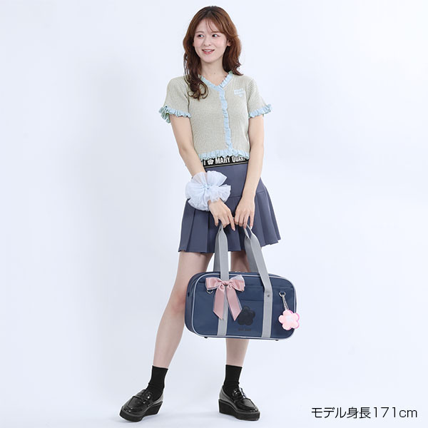 リブフリル カーディガン（グレー）