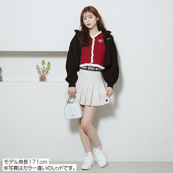 リブフリル カーディガン（ホワイト）