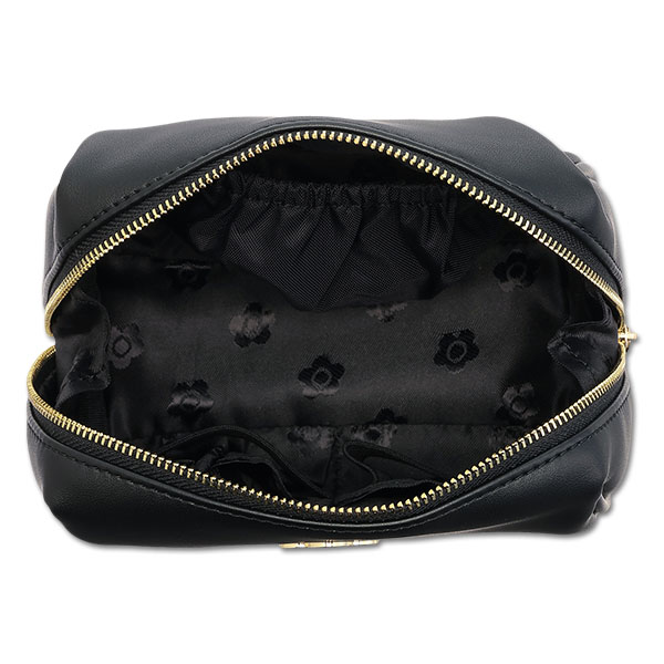 アウトラインメタルデイジー オーバルポーチ（ブラック）