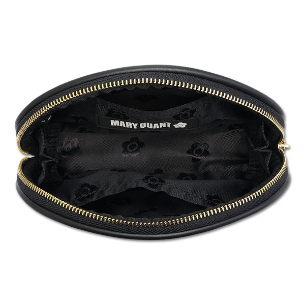 アウトラインメタルデイジー ラウンドポーチ（ブラック）