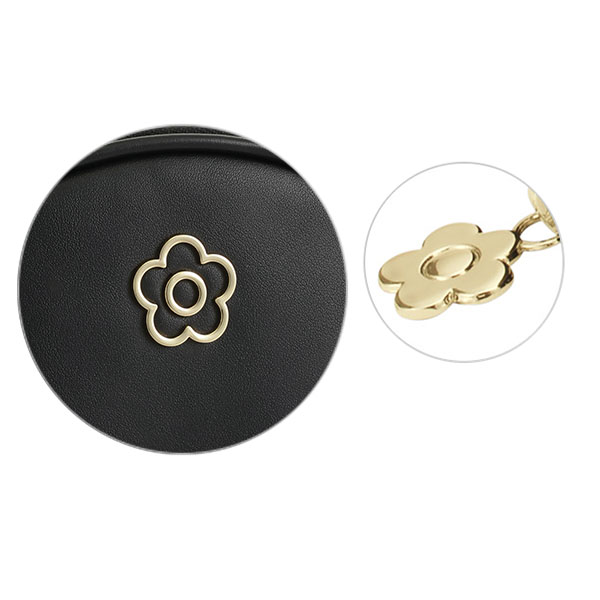 アウトラインメタルデイジー ラウンドポーチ（ブラック）