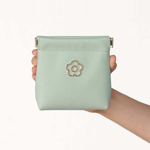 アウトラインメタルデイジー バネクチポーチ（ミント）