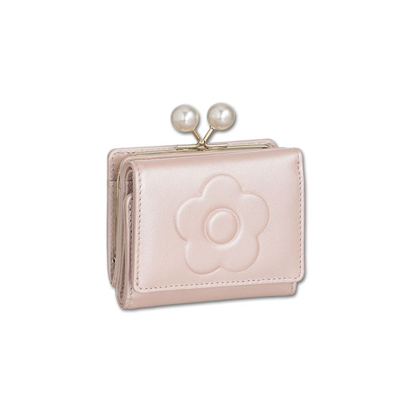 エンボスデイジーパール ガマ口ウォレット（パールピンク）