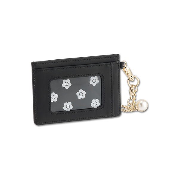 エンボスデイジーパール シングルパスケース（ブラック）