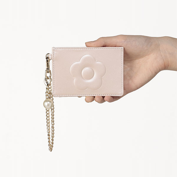 エンボスデイジーパール シングルパスケース（パールピンク）