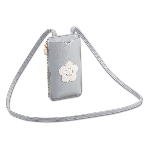 デイジーパッチ モバイルショルダー（ブルーグレー）