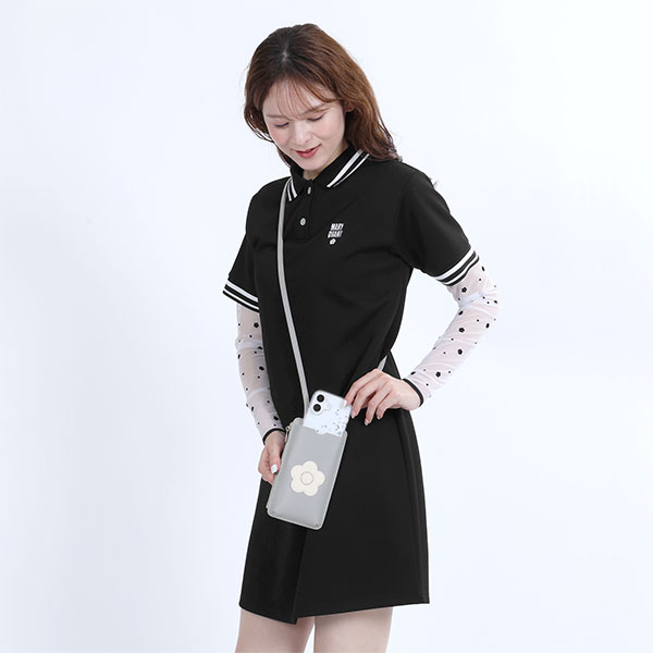 デイジーパッチ モバイルショルダー（ブルーグレー）