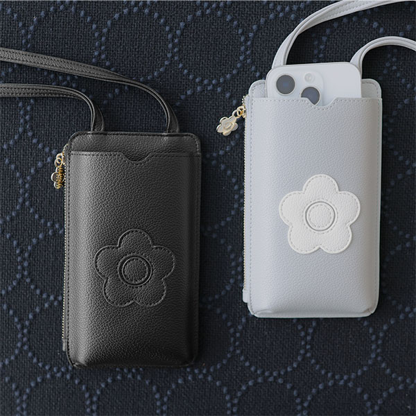 デイジーパッチ モバイルショルダー（ブルーグレー）