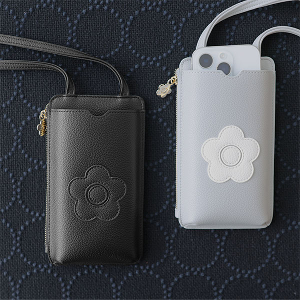 デイジーパッチ モバイルショルダー（ピンクベージュ）