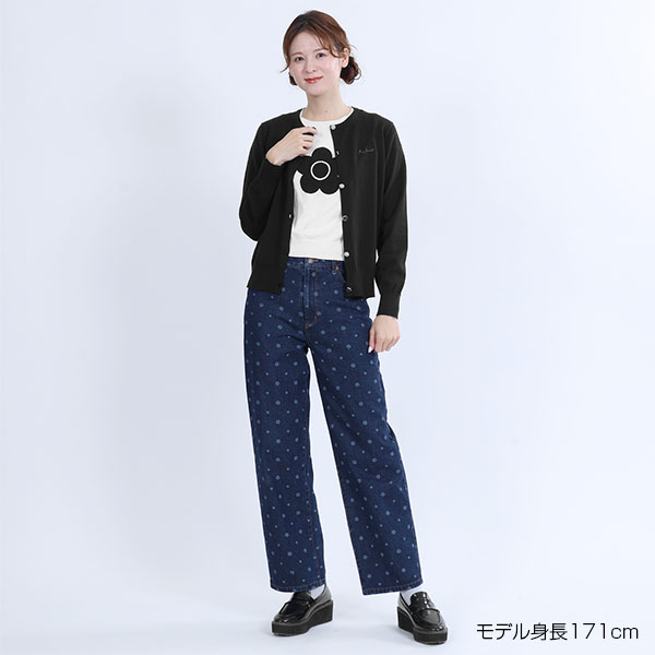 ビジューボタン カーディガン（ブラック）