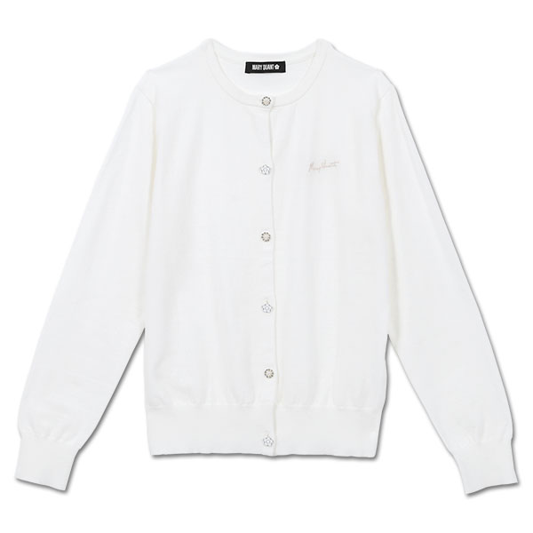 ビジューボタン カーディガン（ホワイト）