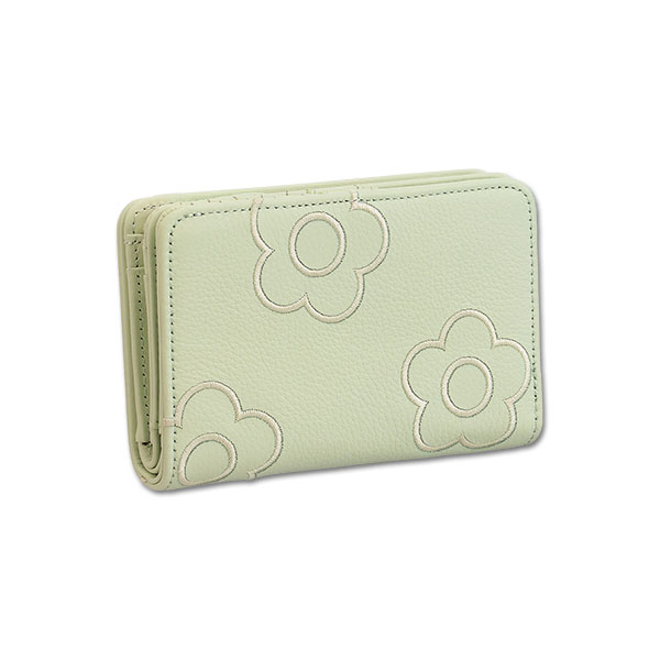 エンブロデイジーライン Lウォレット（ライトグリーン）