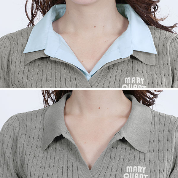 レイヤードポロ プルオーバー（グレー）