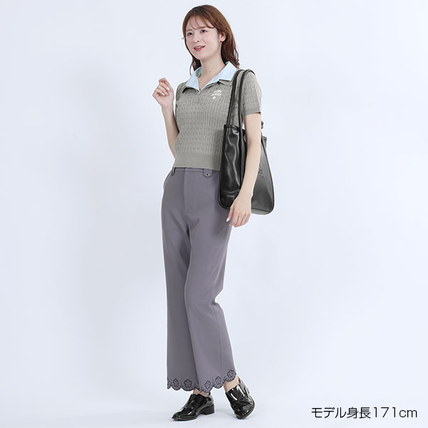 レイヤードポロ プルオーバー（グレー）