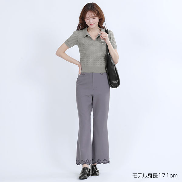 レイヤードポロ プルオーバー（グレー）