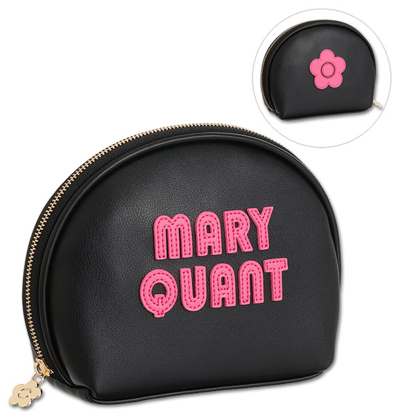 レトロロゴパッチ ラウンドポーチL（ブラック）