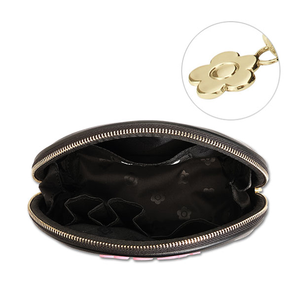 レトロロゴパッチ ラウンドポーチL（ブラック）