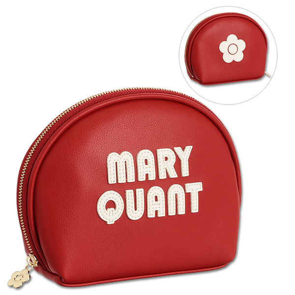 レトロロゴパッチ ラウンドポーチL（レッド）