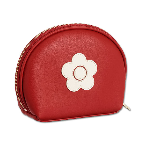 レトロロゴパッチ ラウンドポーチL（レッド）