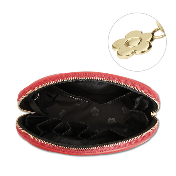 レトロロゴパッチ ラウンドポーチL（レッド）