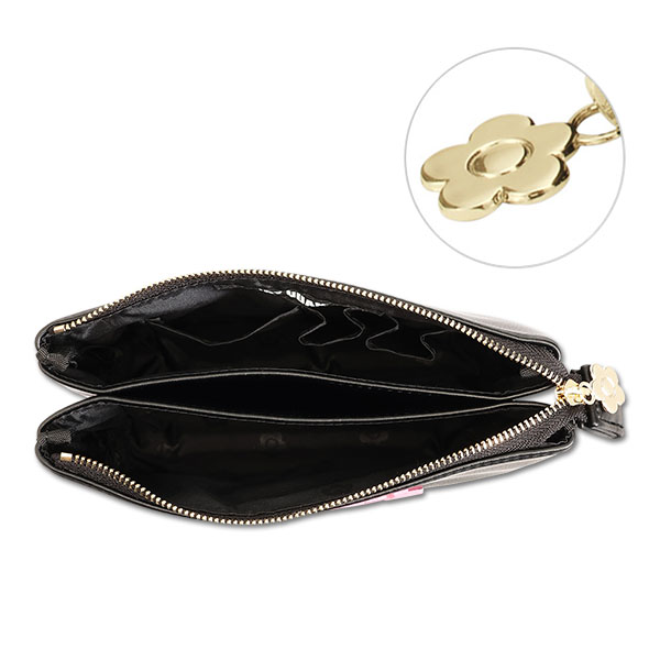 レトロロゴパッチ 3ポケットポーチ（ブラック）