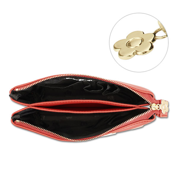 レトロロゴパッチ 3ポケットポーチ（レッド）