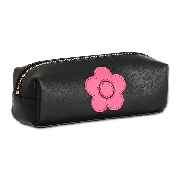 レトロロゴパッチ スクエアペンケース（ブラック）