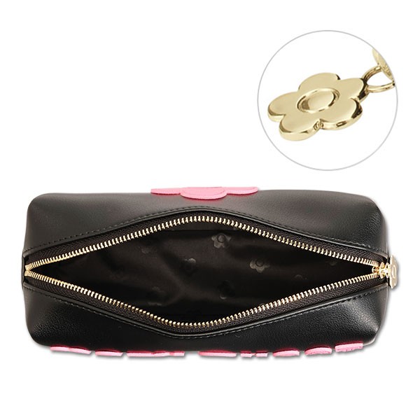 レトロロゴパッチ スクエアペンケース（ブラック）