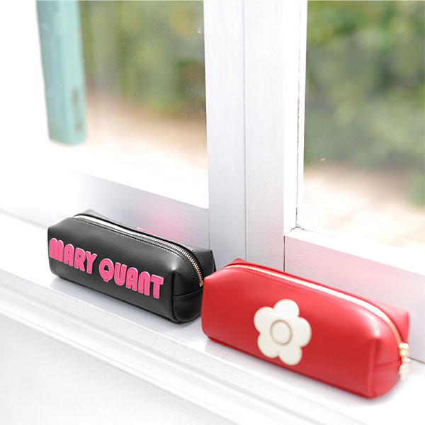 レトロロゴパッチ スクエアペンケース（ブラック）