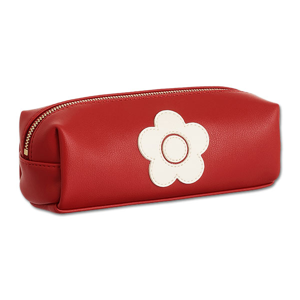 レトロロゴパッチ スクエアペンケース（レッド）