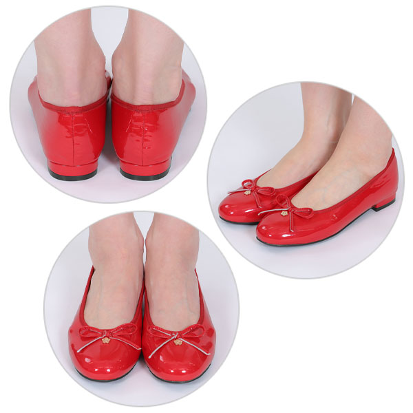 デイジーメタルバレエ シューズ（レッド）