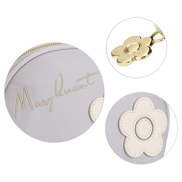 サインロゴデイジーパッチ ラウンドポーチ（パープル）