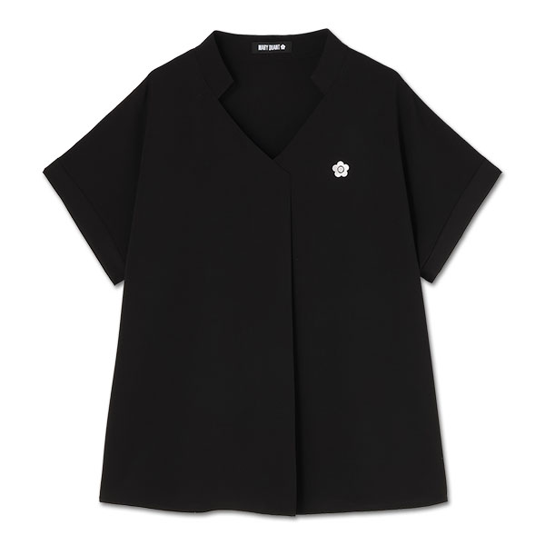 フロントタック ブラウス（ブラック）