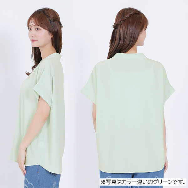 フロントタック ブラウス（ブラック）