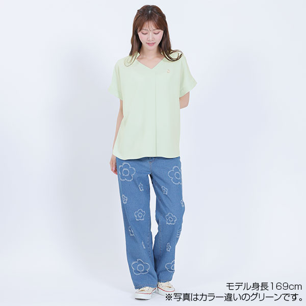 フロントタック ブラウス（ブラック）