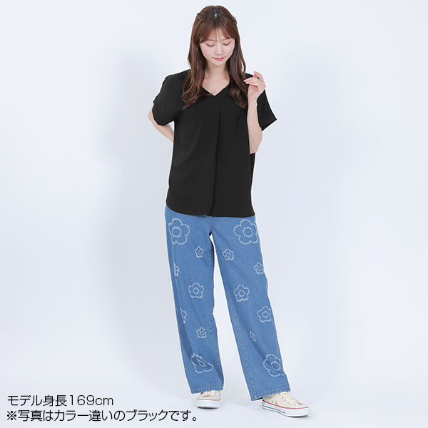 フロントタック ブラウス（グリーン）