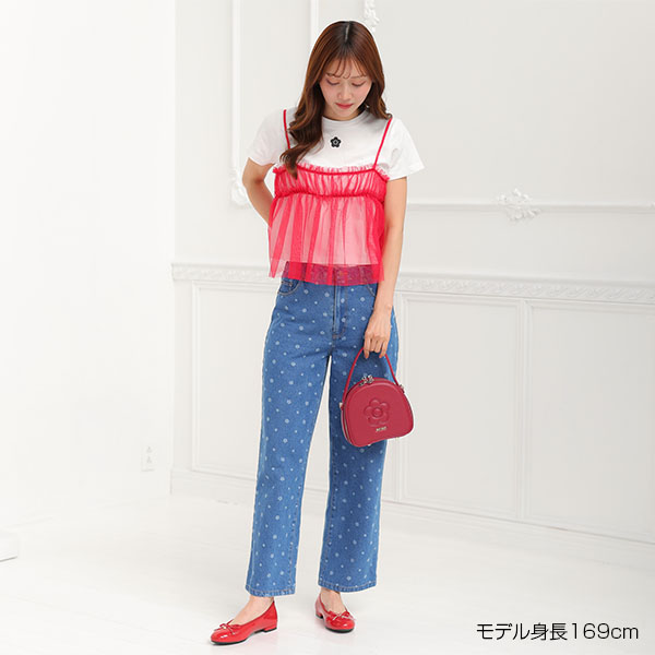 デイジードットデニム パンツ（ブルー）