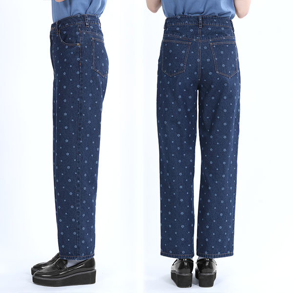 デイジードットデニム パンツ（ネイビー）